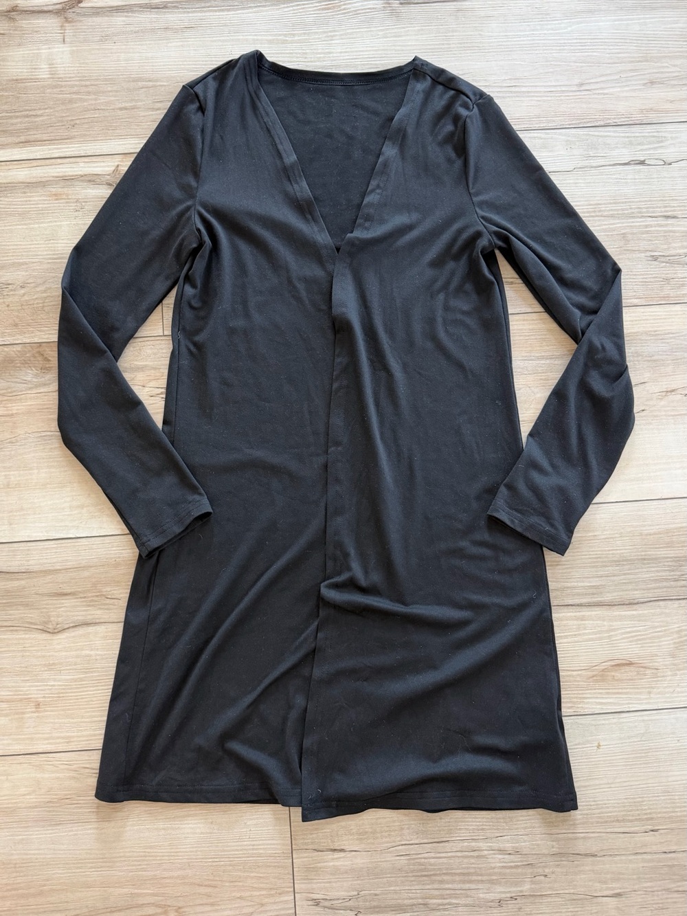 NWOT SHEIN Black Jersey Knit Open-Front Cardigan Small